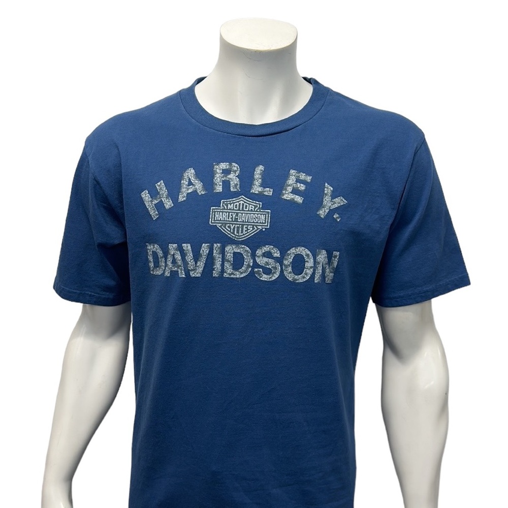 Harley Davidson Motorcycles Skip Fordyce Riverside CA Blue Graphic T-Shirt Large - Picture 6 of 12
